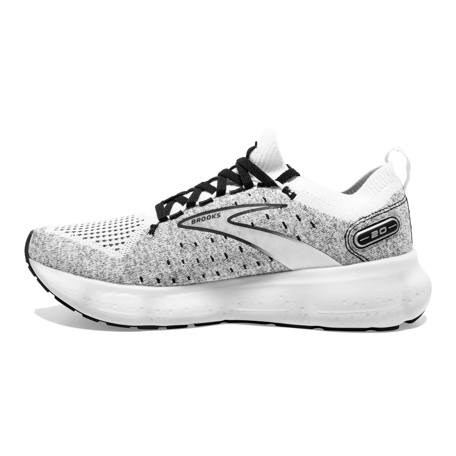 BROOKS GLYCERIN 21 (2E WIDE) MENS BLACK GREY WHITE